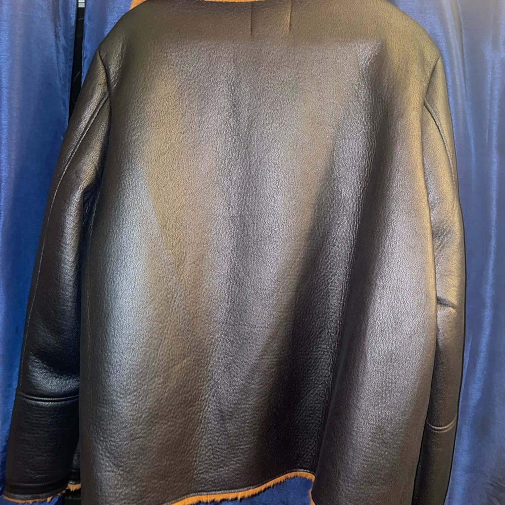 BoohoMan Leather Jacket W/ Fur - Picture 10 of 12